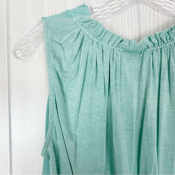 Anthropologie | Dolan | Aurelia Seafoam Green Ruffle Tie Tank Top Blouse XS - Picture 7 of 10